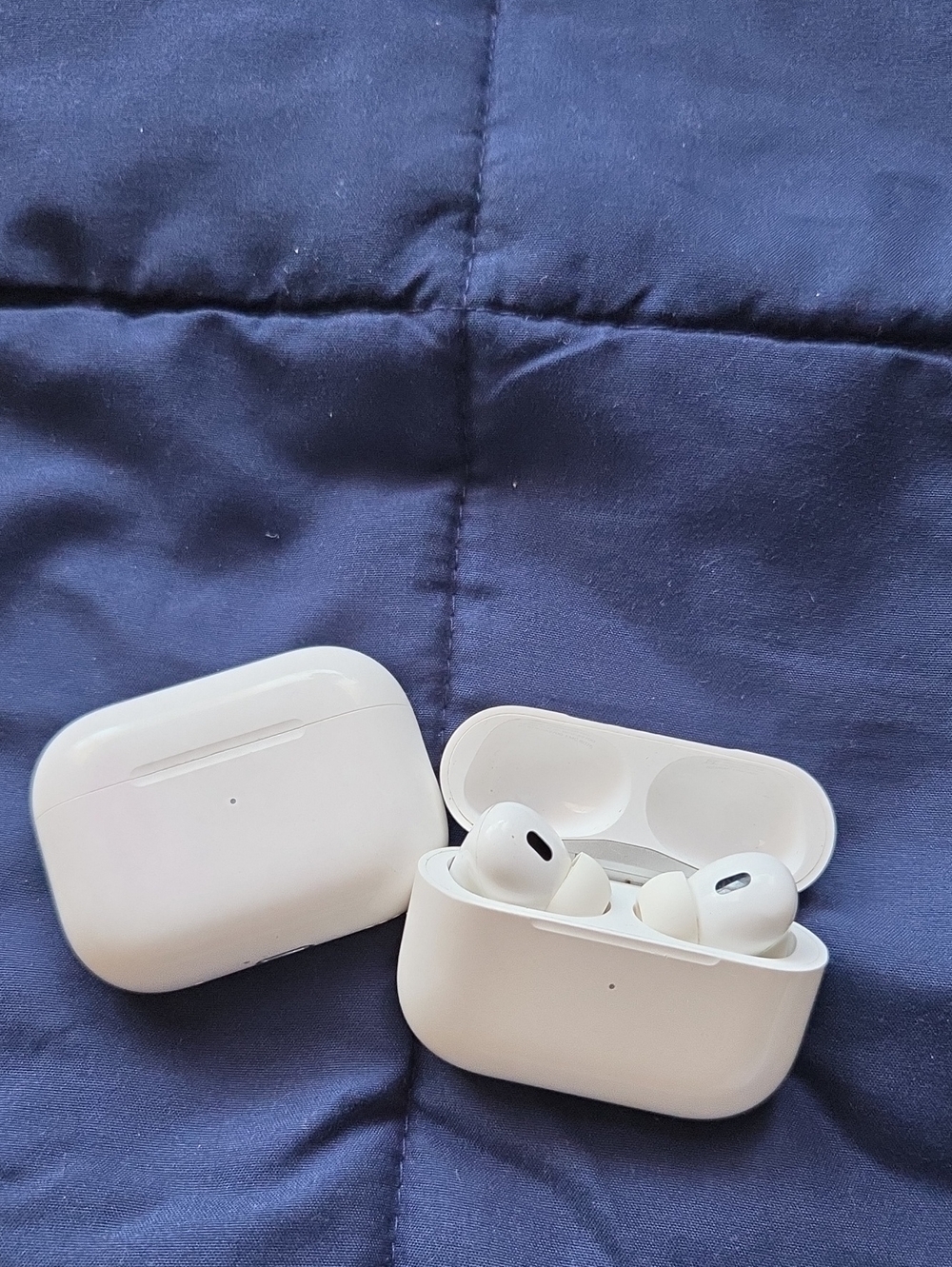 Two Pairs Of Apple White Wireless Earbuds with Charging Case
